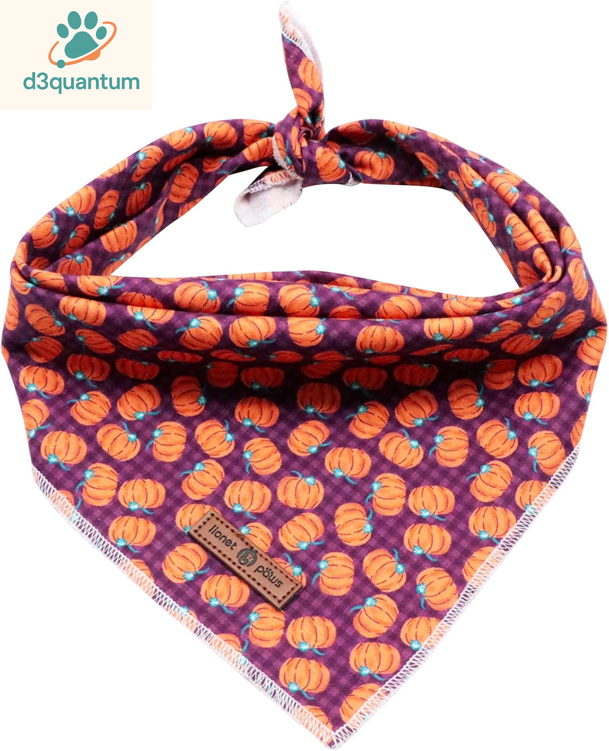Lionet Paws Dog Bandana for Small Medium Large Dogs, Cat Kerchief Blue DOIT, Triangle Bibs Scarf for Girl or Boy