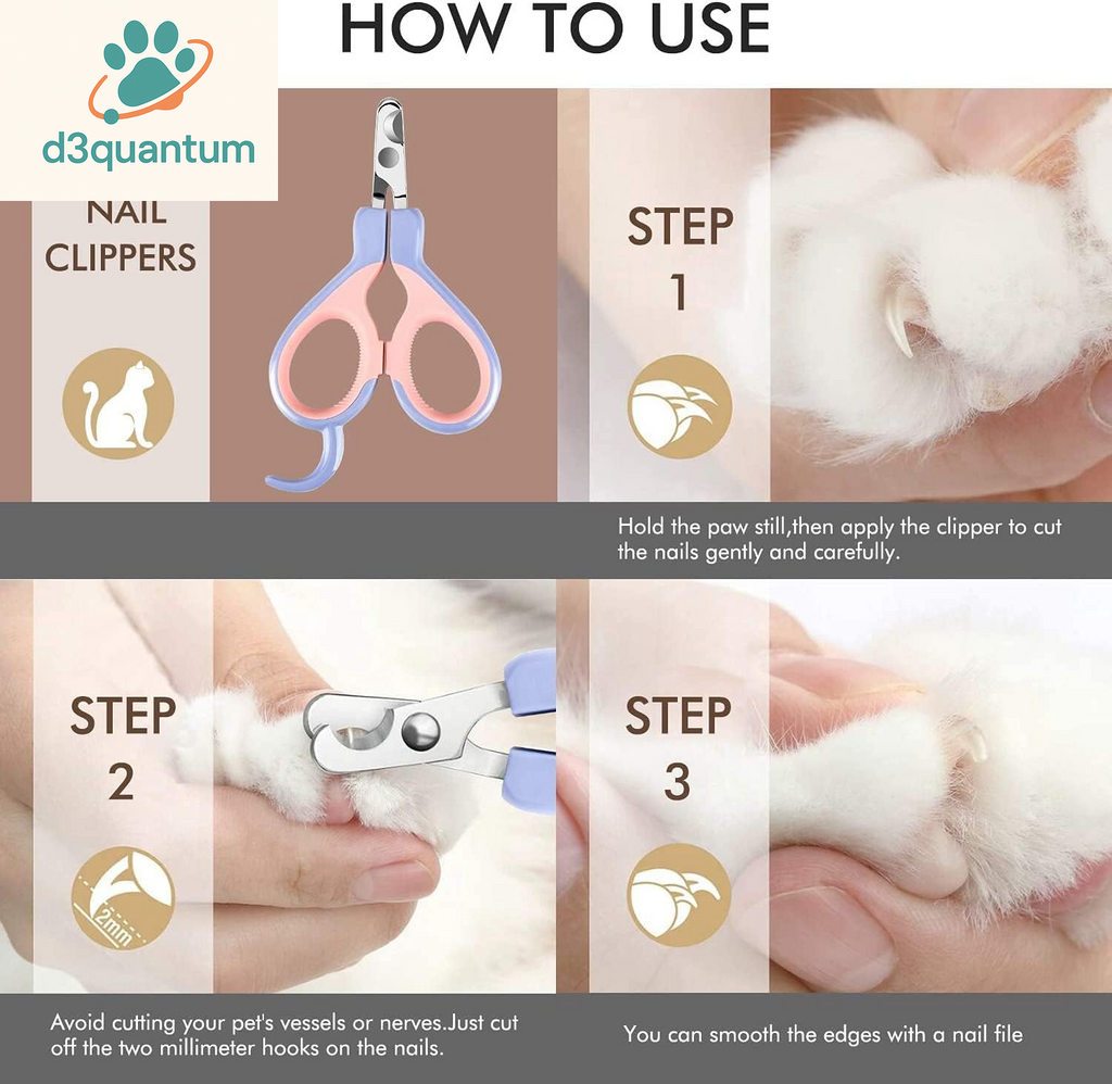 Eoocoo Dog & Cat Pets Nail Clippers with Safety Lock Sturdy Non Slip Handles - Professional Grooming Tool for Large and Small Animals