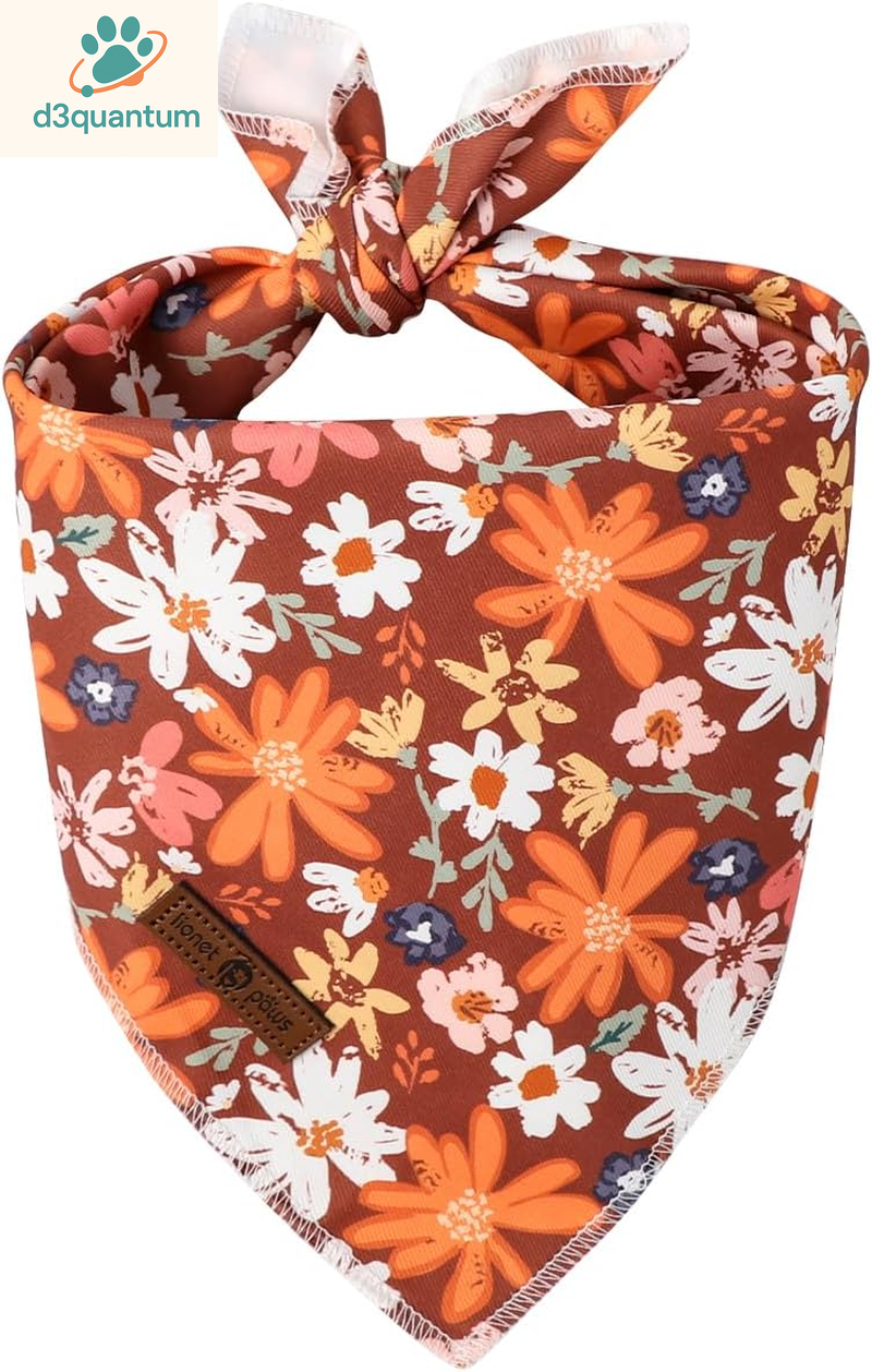 Lionet Paws Dog Bandana for Small Medium Large Dogs, Cat Kerchief Blue DOIT, Triangle Bibs Scarf for Girl or Boy
