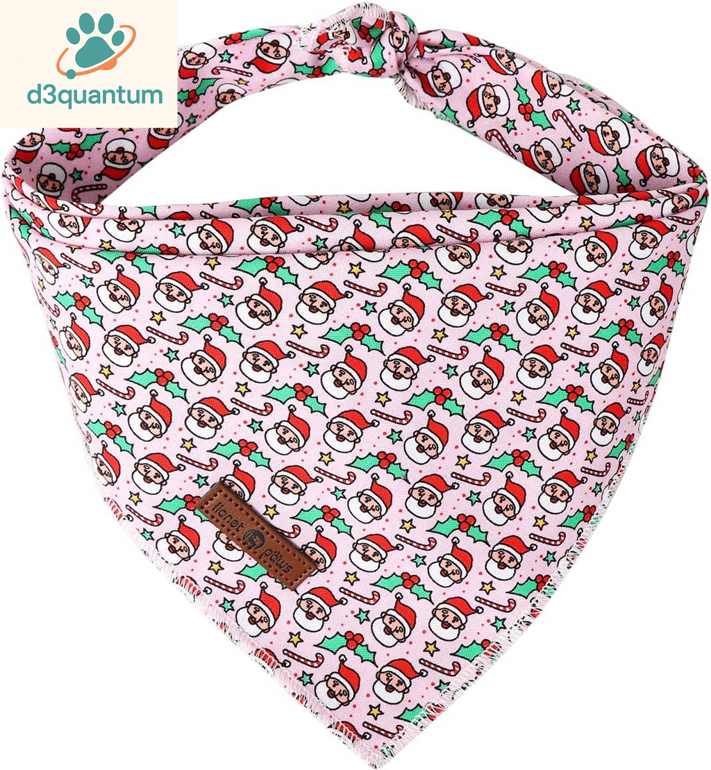 Lionet Paws Dog Bandana for Small Medium Large Dogs, Cat Kerchief Blue DOIT, Triangle Bibs Scarf for Girl or Boy