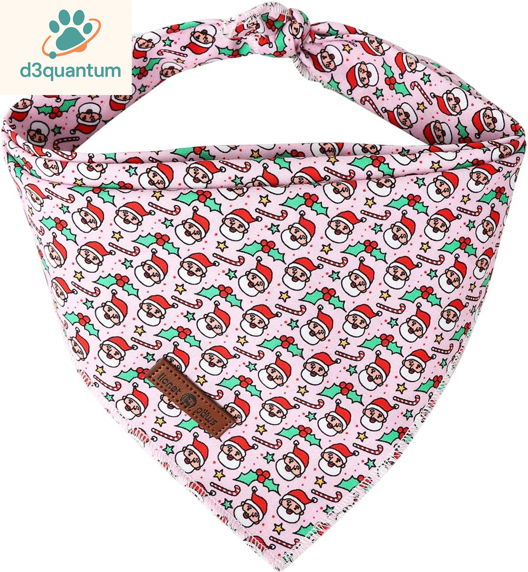 Lionet Paws Dog Bandana for Small Medium Large Dogs, Cat Kerchief Blue DOIT, Triangle Bibs Scarf for Girl or Boy