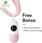 Fida Retractable Dog Leash with Dispenser and Poop Bags, 10 Ft Pet Walking Leash for X-Small Dog or Cat up to 18 Lbs, Anti-Slip Handle, Tangle Free, Reflective Nylon Tape (XS, White)